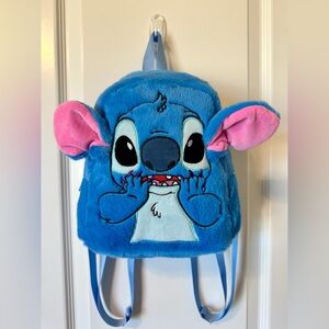 Disney Stitch Plush Mini Backpack – Kids Soft Faux Fur